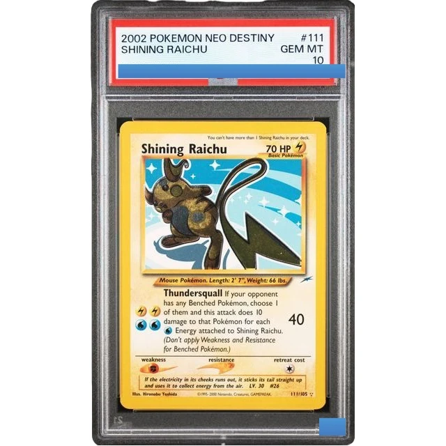 

Proxy 2002 POKEMON NEO DESTINY #111 SHINING RAICHU 111/105 Authentication Grading 10 Collection Game Card
