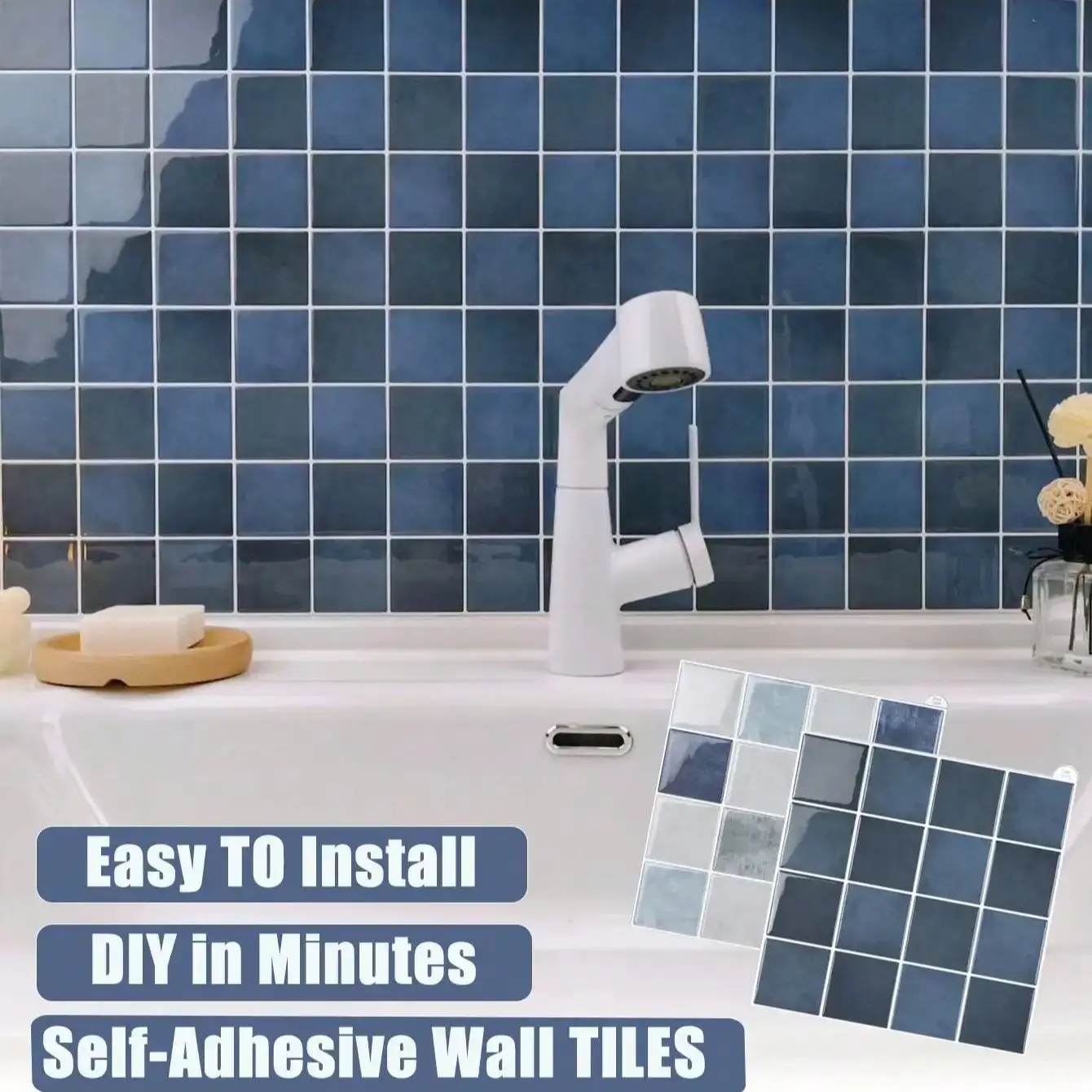 5/10 Blatt moderne Mosaik-Rückwandfliesen zum Abziehen und Aufkleben – DIY-Wandfliesen für Küche und Badezimmer