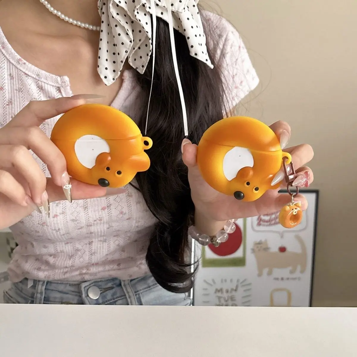 Simulation beagle dog earphone case suitable for Apple AirPods 4 new model earphone case, AirPods 1/2 shockproof