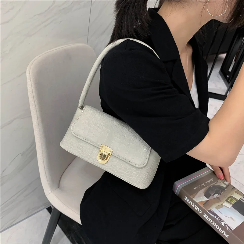 Women\'s Bags Wholesale 2021 Summer New Style Stone Pattern Fashion Shoulder Bag Underarm Bag Luxury Handbags For Women