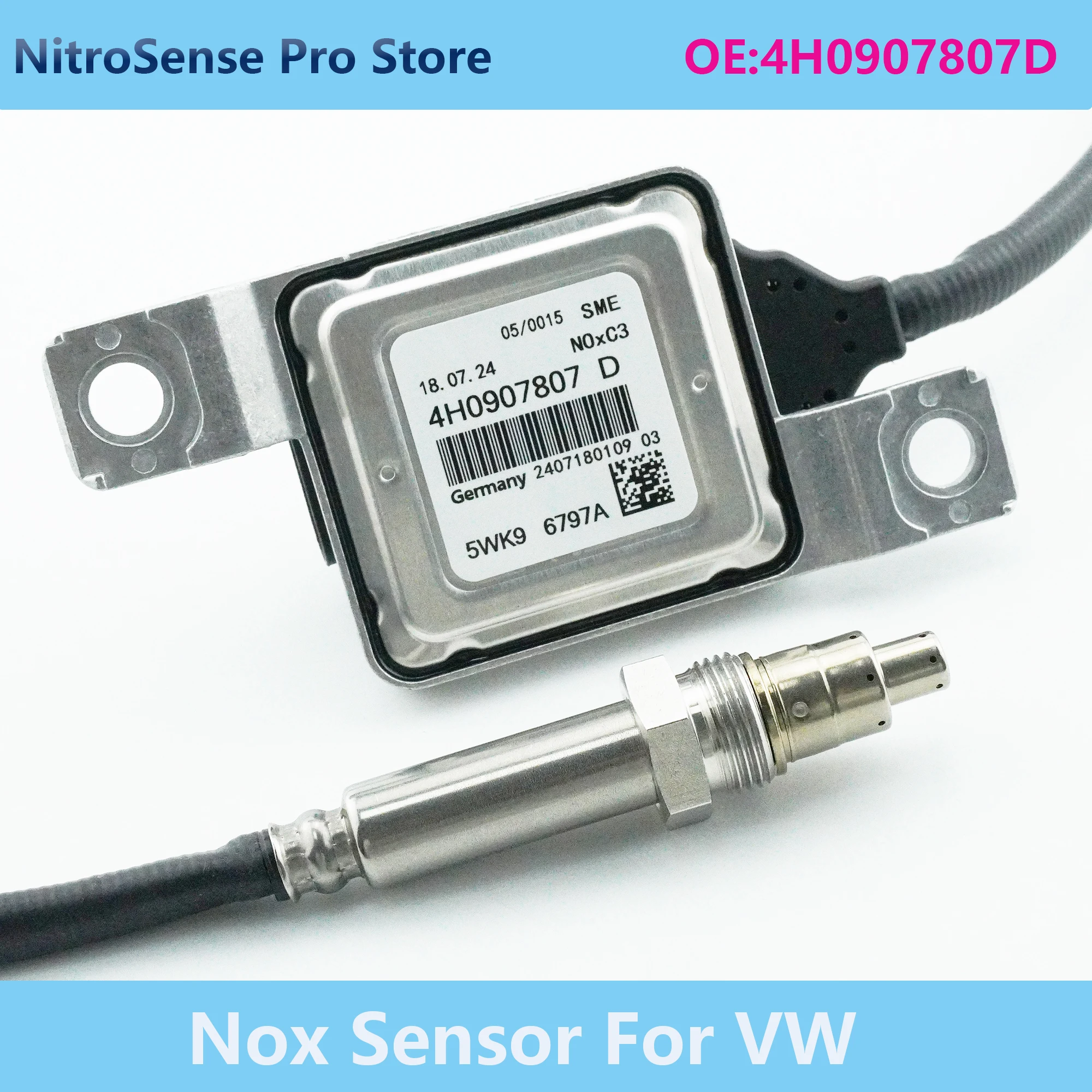 

4H0907807D 5WK96797A Nox Sensor Nitrogen Oxide Sensor Fits Diesel Audi A8 D4 4H2 4H8 4HC 4HL 3.0 TDI quattro 10-15 YEAR