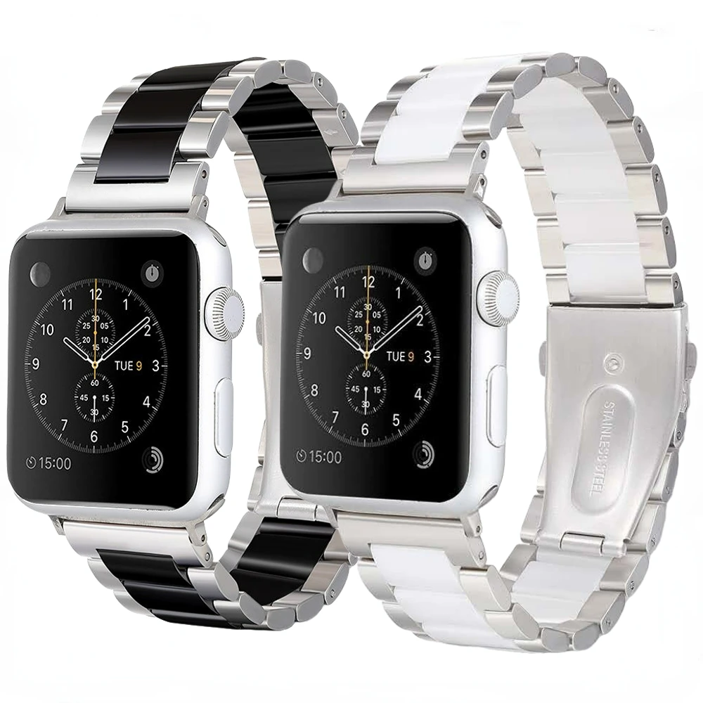 Ceramic Strap for Apple Watch Band 44mm 40mm 45mm 41mm 42mm 38mm Metal Wristband for iWatch 7 6 5 4 3SE 8 Ultra 49mm Accessories