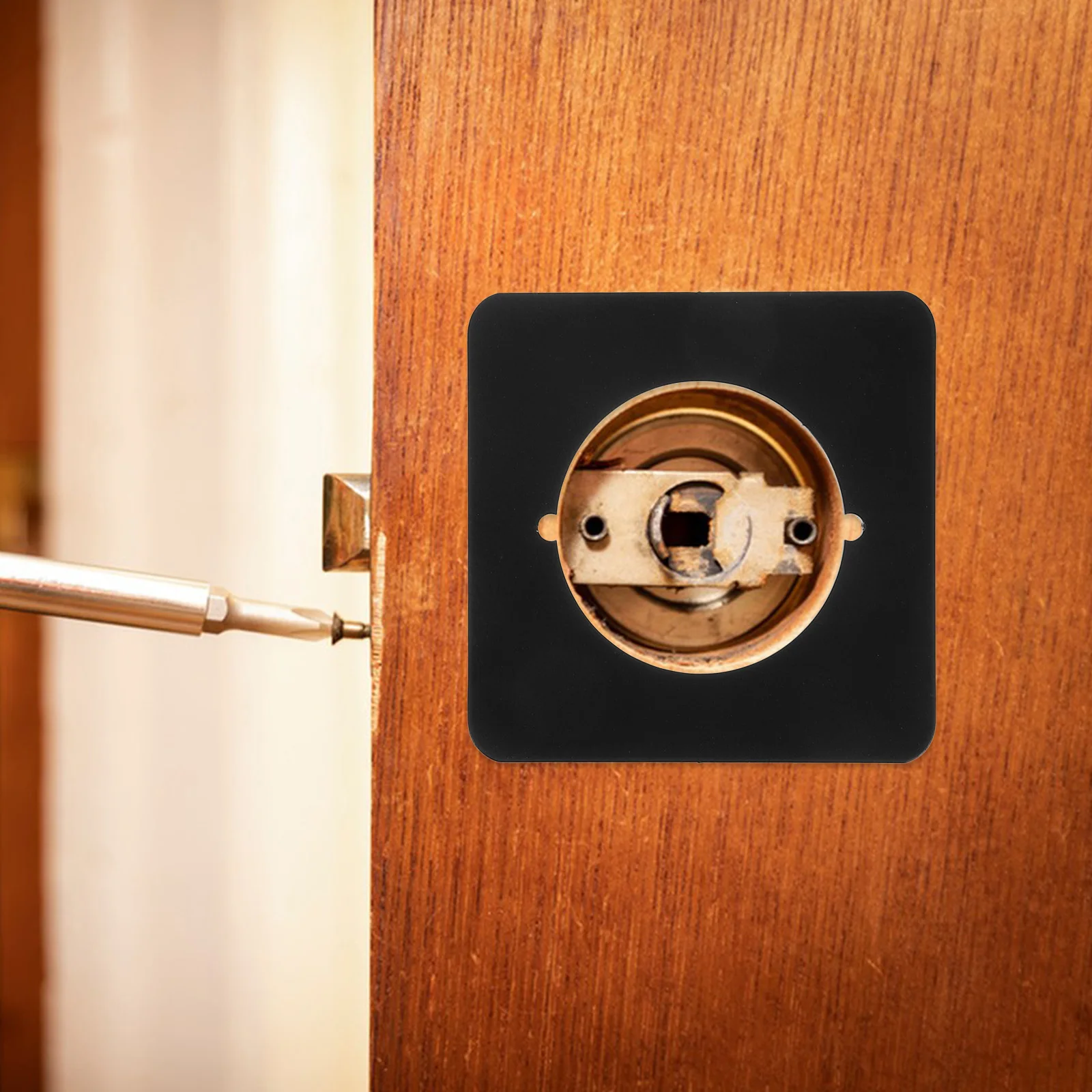 

Door Repair Plate Aluminum Door Reinforcement Plate for Bedroom Home Office Drill Spherical