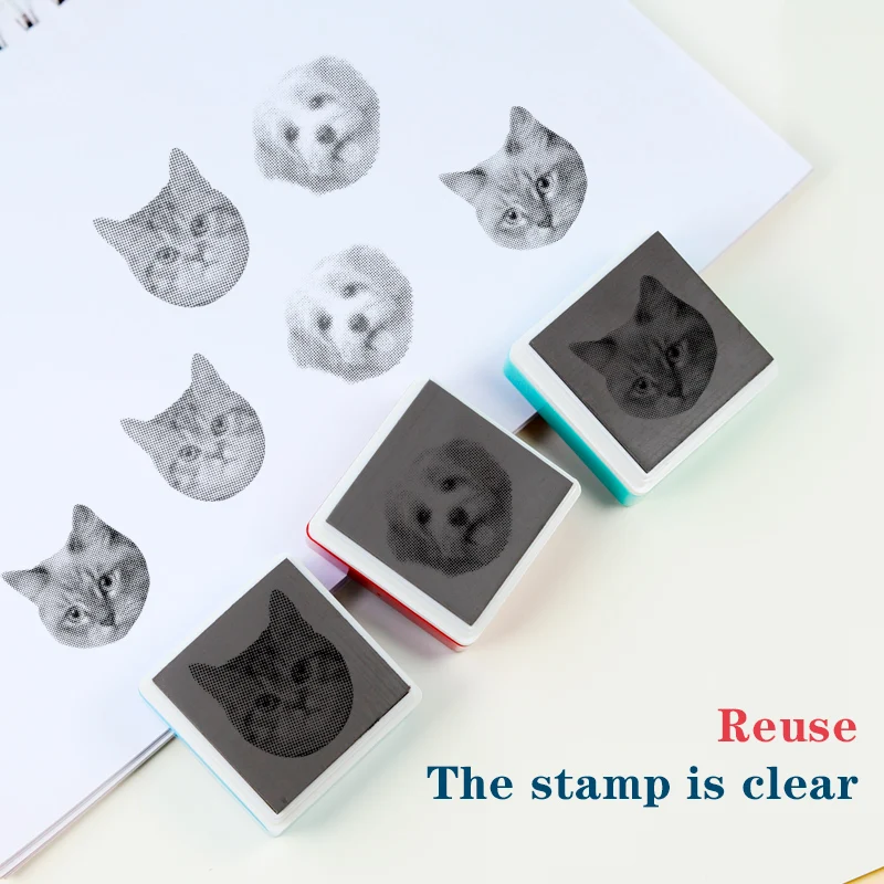 Custom-Made Pet Portrait Stamp DIY For Dog Figure Seal Personalized Cat Doggy Cuztomized Memento Chapter for Bookkeeping