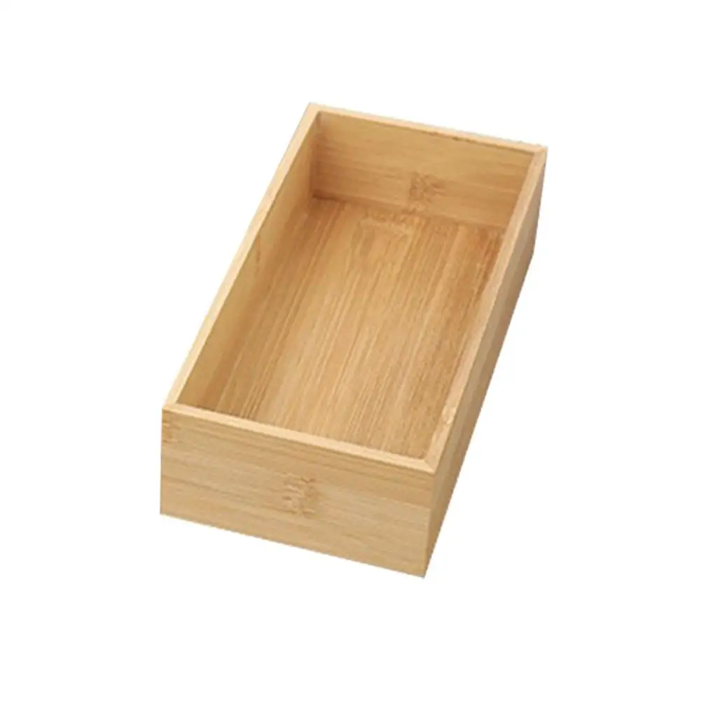 Uncovered Storage Wooden Box For Household Sundries Desktop Cosmetics Multifunctional Bamboo Storage Wooden Box S6M9