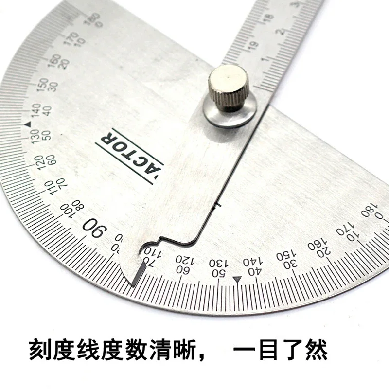 0-180 Simple Protractor Protractor Ruler 180 Degree Steel Angle Ruler Woodworking Dividing Gauge Protractor 150mm