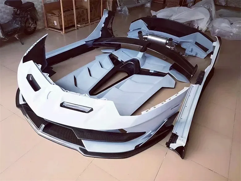 For Lamborghini Aventador LP700 dry carbon fiber SVJ style front bumper rear bumper side skirt rear spoiler body kit