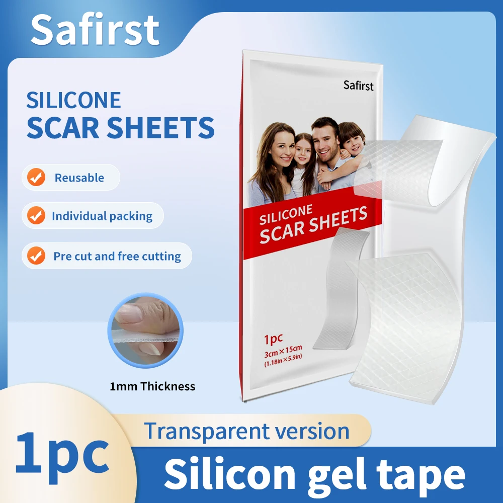 

3x15cm 1pcs Self-Adhesive Scar Cover Tape Silicone Scar sheet Scalable for Burn Injury C-Section Keloid Skin Care