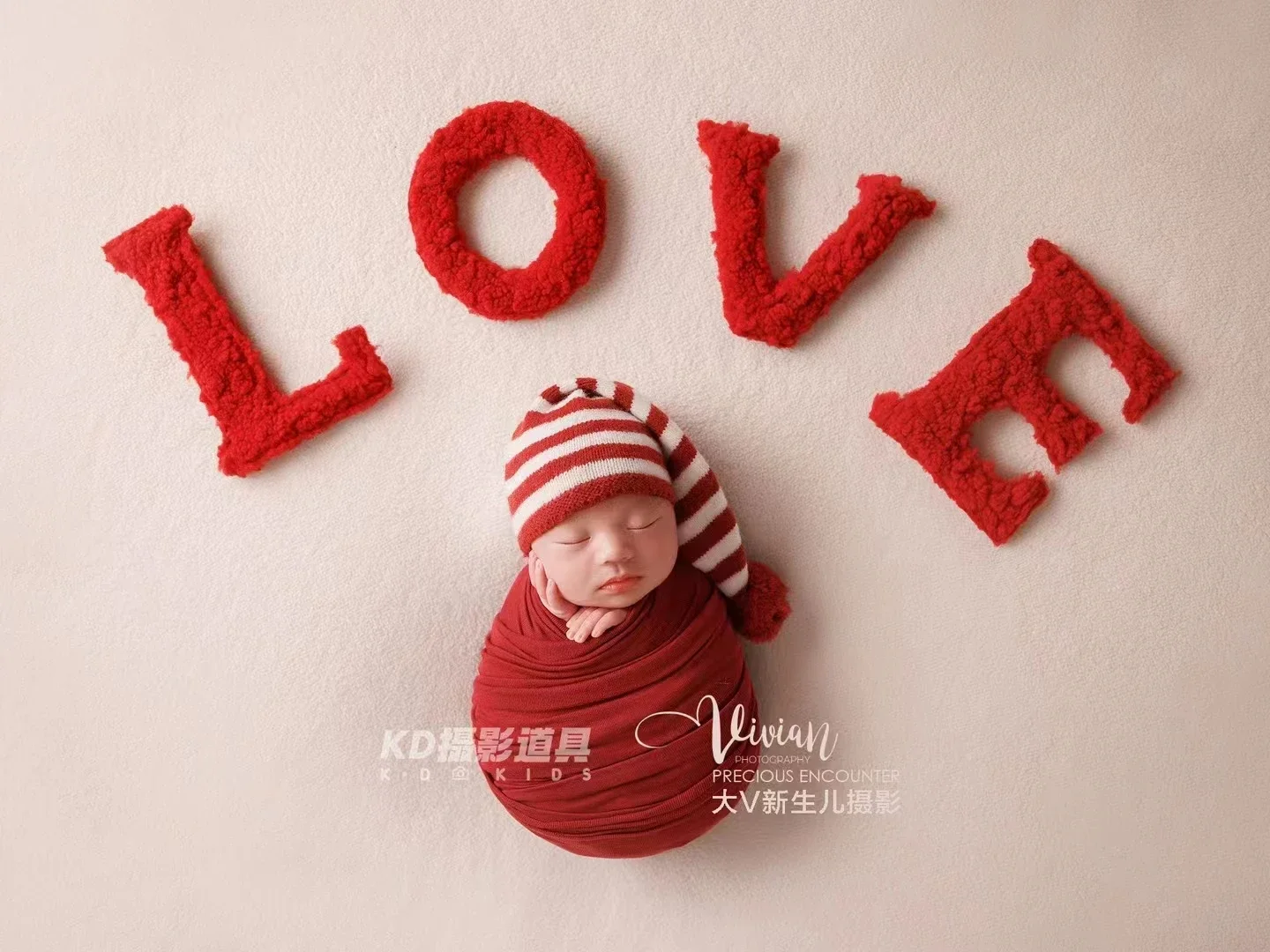 Newborn photography clothing red hat wrapped in cloth headwear baby photography blanket sesion fotografía  disfraz bebes