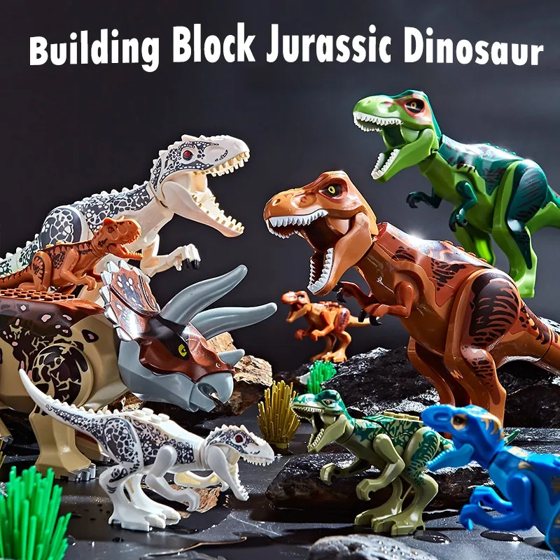 Jurassic World Brutal Raptor Blocos de Construção Tijolos de Dinossauro Tiranossauro Indominus I-Rex Montar Brinquedo Para Crianças Presentes