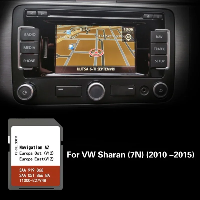

AZ V12 EAST USE for VW Sharan (7N) (2010 -2015) Cover Macedonia Poland Map SD Card
