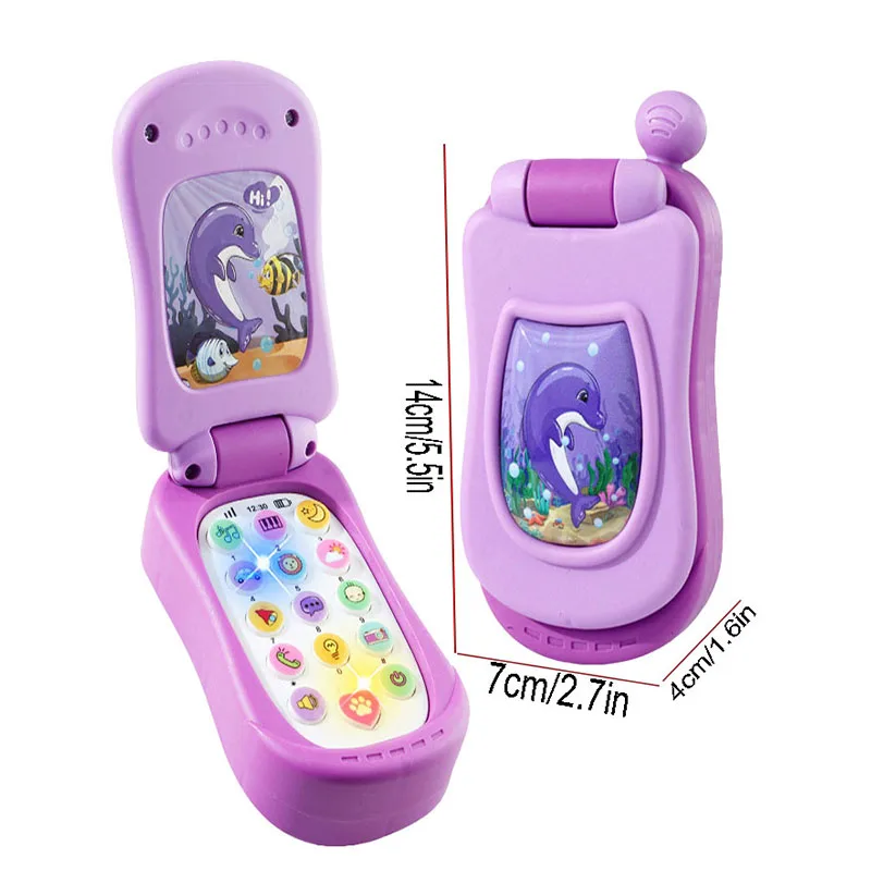 Flip Baby Music Phone Toy For Kids Early Learning Pretend Call Musical Educational Light Sound Sensory Play