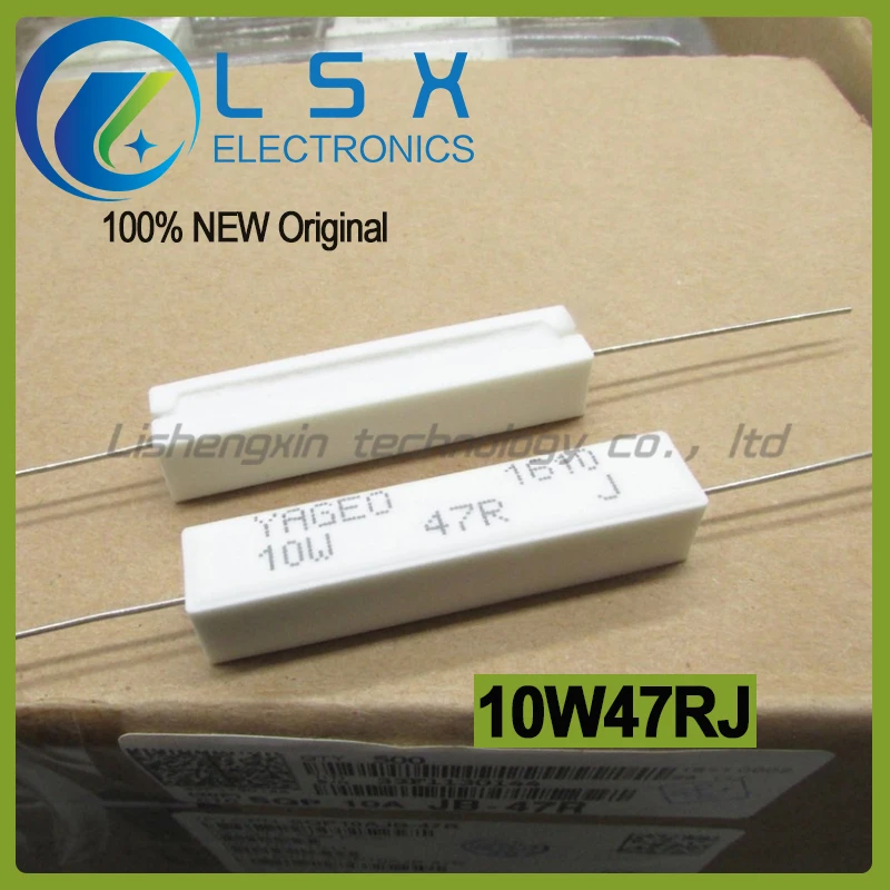 10pcs SQP 10W 47R 10W 47RJ 5% SQP10AJB-47R wire wound cement frequency divider ceramic resistor