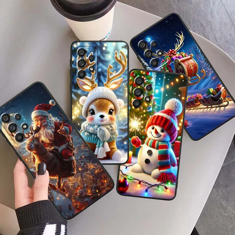 

Luminous Deer Christmas Gift For Samsung A73 A72 A71 A55 A54 A53 A52 A51 A13 A22 A16 A15 A05s A14 A05 A06 5G Black Phone Case