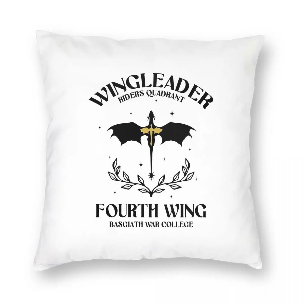 Fourth Wing Dragon Rebecca Yarros Fantasy Bookish Square Pillowcase Pillow Cover Cushion Decor Comfort Throw Pillow for Bedroom