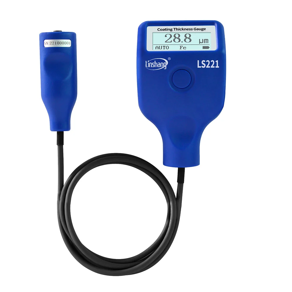 LS221 Coating Thickness Measuring Device Meter Powder Tester Aluminum Coating Thickness Gauge With External Cable Probe