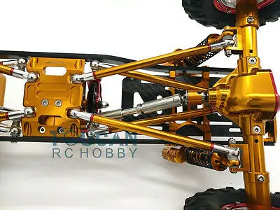 

1/10 Scale AXIAL D90 Rock Crawler CNC RC Model Car Aluminium Alloy Frame Yellow Chassis Upgraded Tires Toy Model TH01595