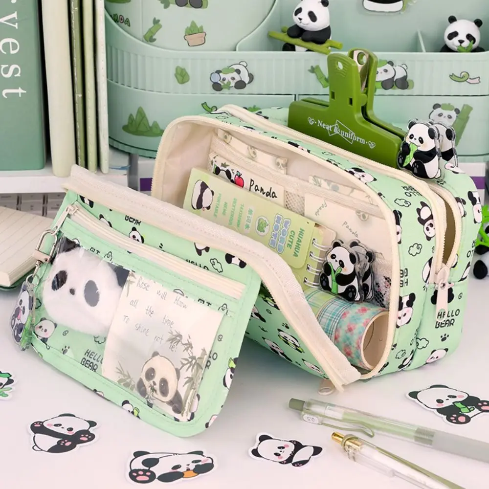 9-Layer Capibara Pencil Bag Creative Dirt-proof Capybara Stationery Bag Panda Korean Style Zipper Pencil Pouch Student