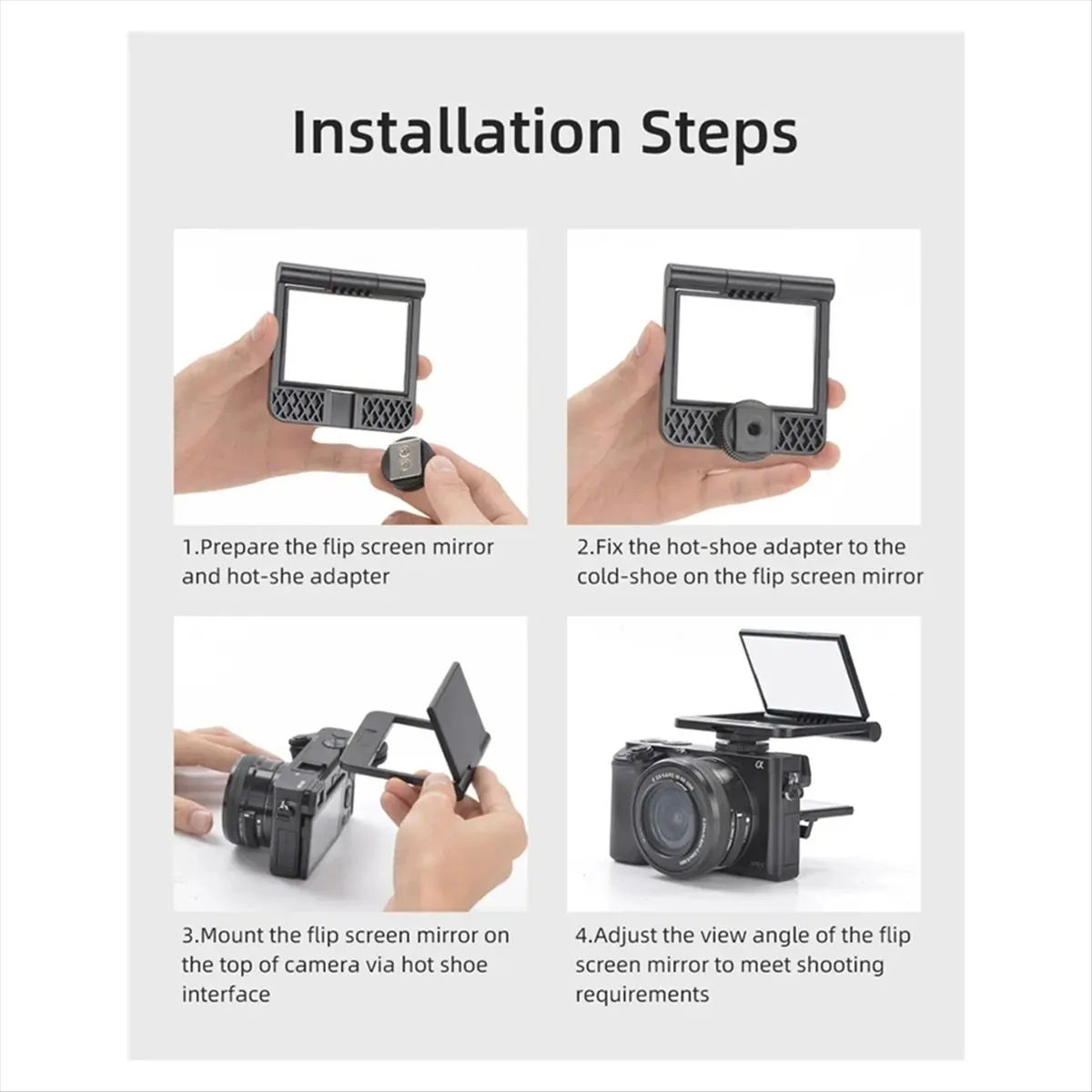 goodDT Camera Periscope Flip Mirror Screen Camera for DSLR and Mirrorless Cameras Selfie Vlogging Live Streaming for Sony,Canon