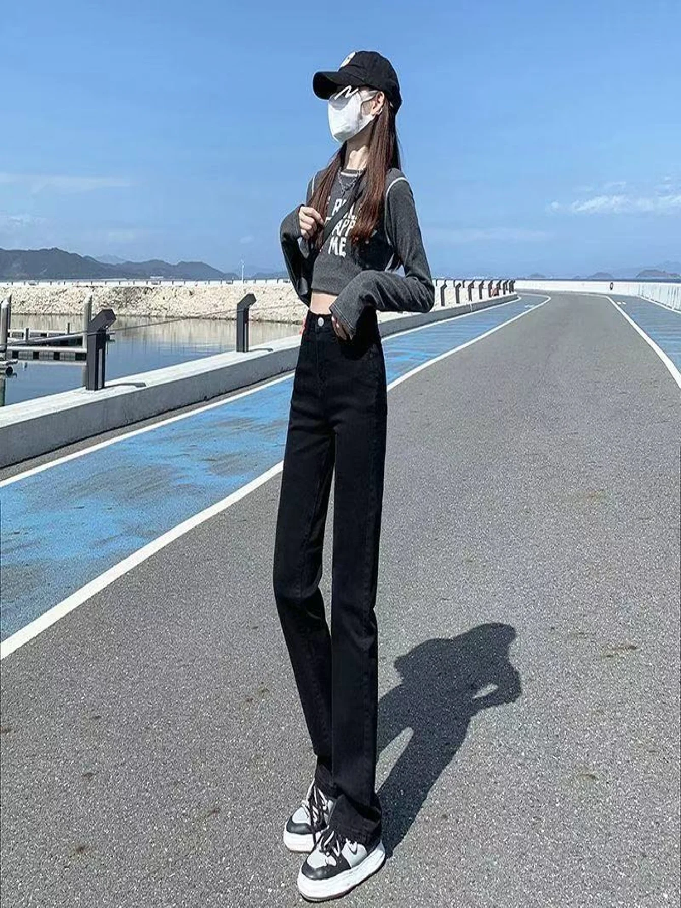 Black Slim Jeans for Man Y2k Drip Original Unisex Basic Denim Pants No accessories or belts included