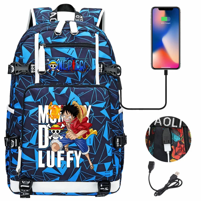 One Piece New Luffy Student Schoolbag Large Capacity Casual and Lightweight Shoulder Pad Waterproof Stain-Resistant Backpack