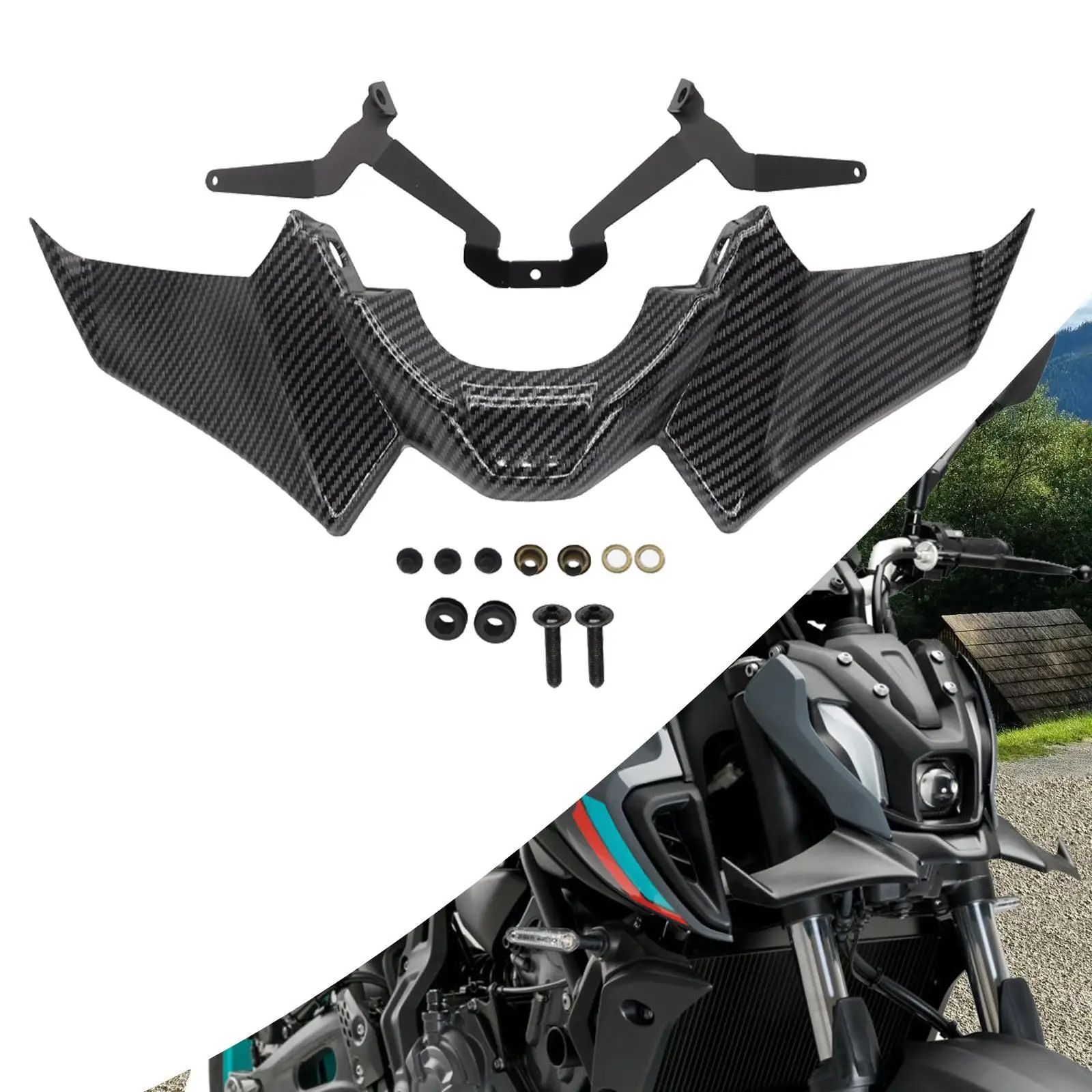 

Sport Downforce Front Spoiler Kit Front Cover Accessories Aerodynamic for Yamaha MT 07 21-23 Easily Install Repair Parts