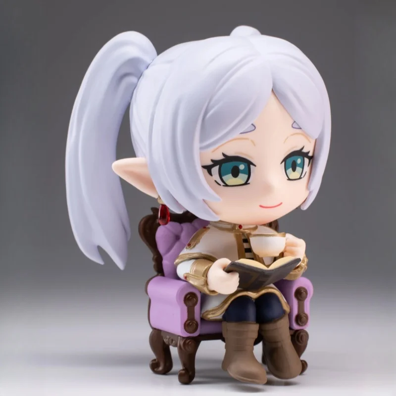 Genuíno frieren: além do fim da jornada frieren anime figura q versão frieren boneca desktop ornamento brinquedo periféricos presente de aniversário