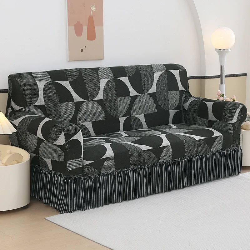 

Чехол на диван с принтом и юбкой для чехла на диван 1/2/3/4-местный