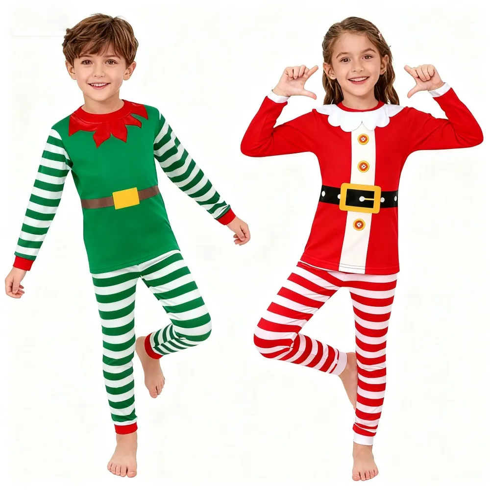 Boys Santa Claus Pajamas Sets Children Sleepwear Kids pyjama Fille Winter Cotton Girls Xmas Homewear Pijamas for Baby Clothing