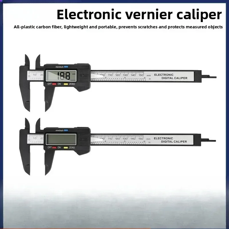 Digital Caliper Electronic LCD Display Large Screen Carbon Fiber Vernier Caliper for Inner Outer Diameter Measurement Tool