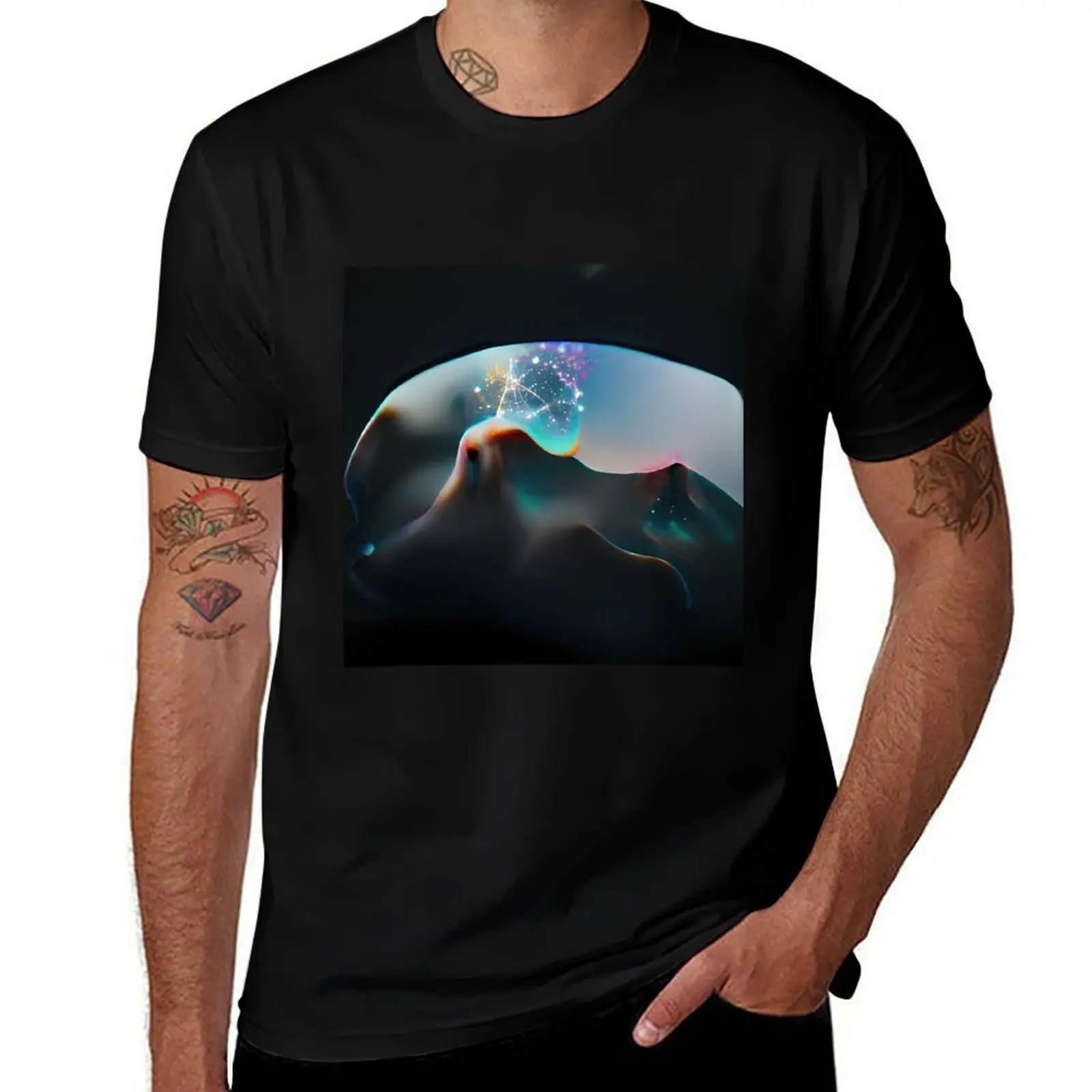 

Abstract Impression of a Virtual World T-Shirt t shirts for man cotton funny anime tshirt T-Shirt
