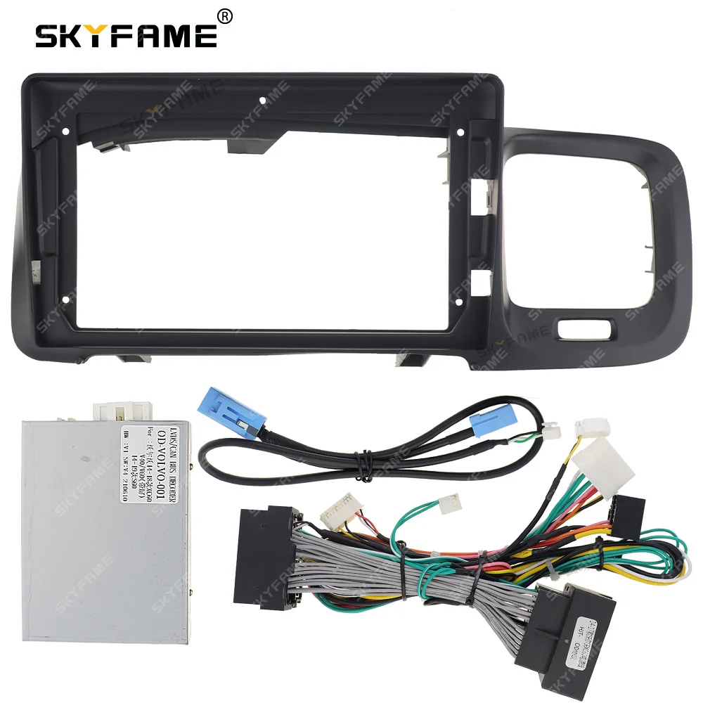 SKYFAME Car Frame Fascia Adapter Canbus Box Decoder Android Radio Dash Fitting Panel Kit For Volvo S60 V60