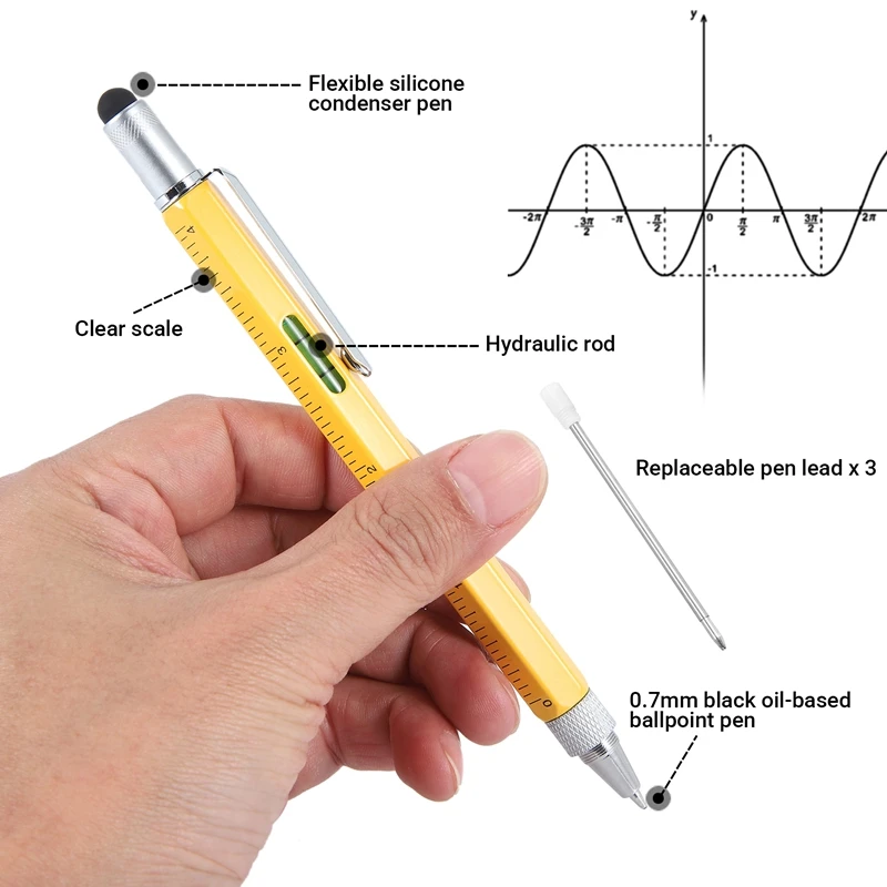 男性用マルチツールペン、stocking stuffers、クールガジェット、お父さんのためのユニークなクリスマスギフト、6 in1