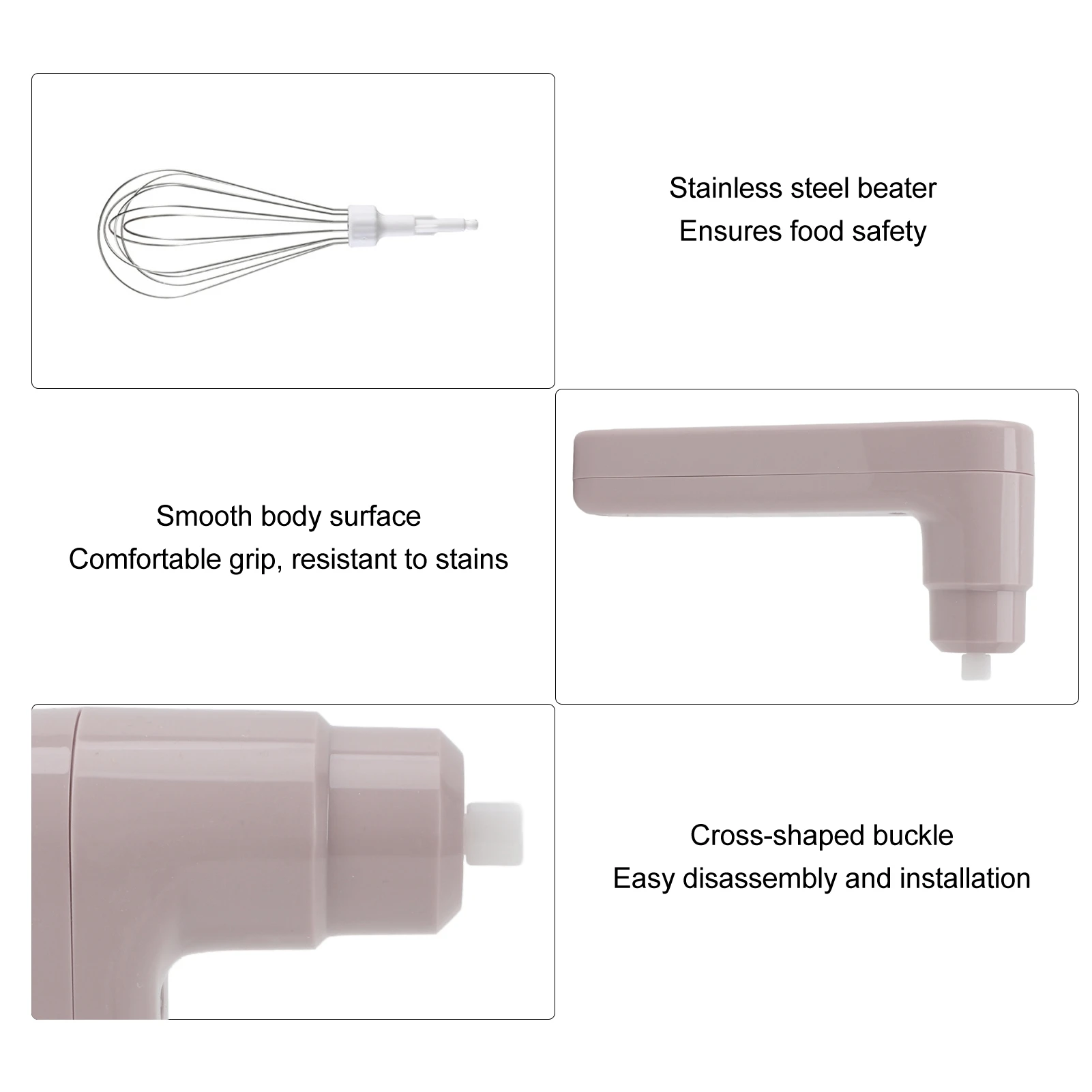 Pengocok Telur Elektrik 800Mah Blender Tangan Tanpa Kabel Isi Ulang Mixer Stik Genggam Efisien untuk Membuat Roti Memanggang Kopi