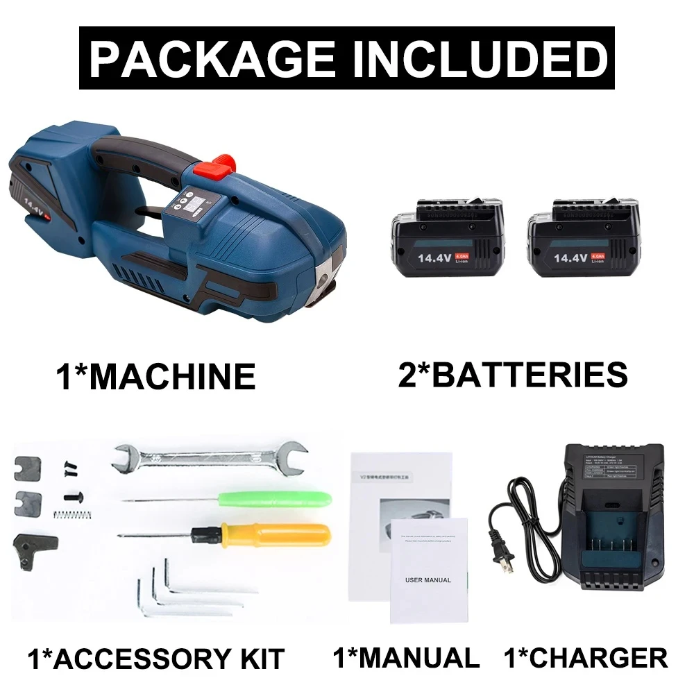 Electric Strapping Machine Automatic Pallet Banding Tool Friction Weld Tensioner Battery Powered Wrapper for PP PET Strap
