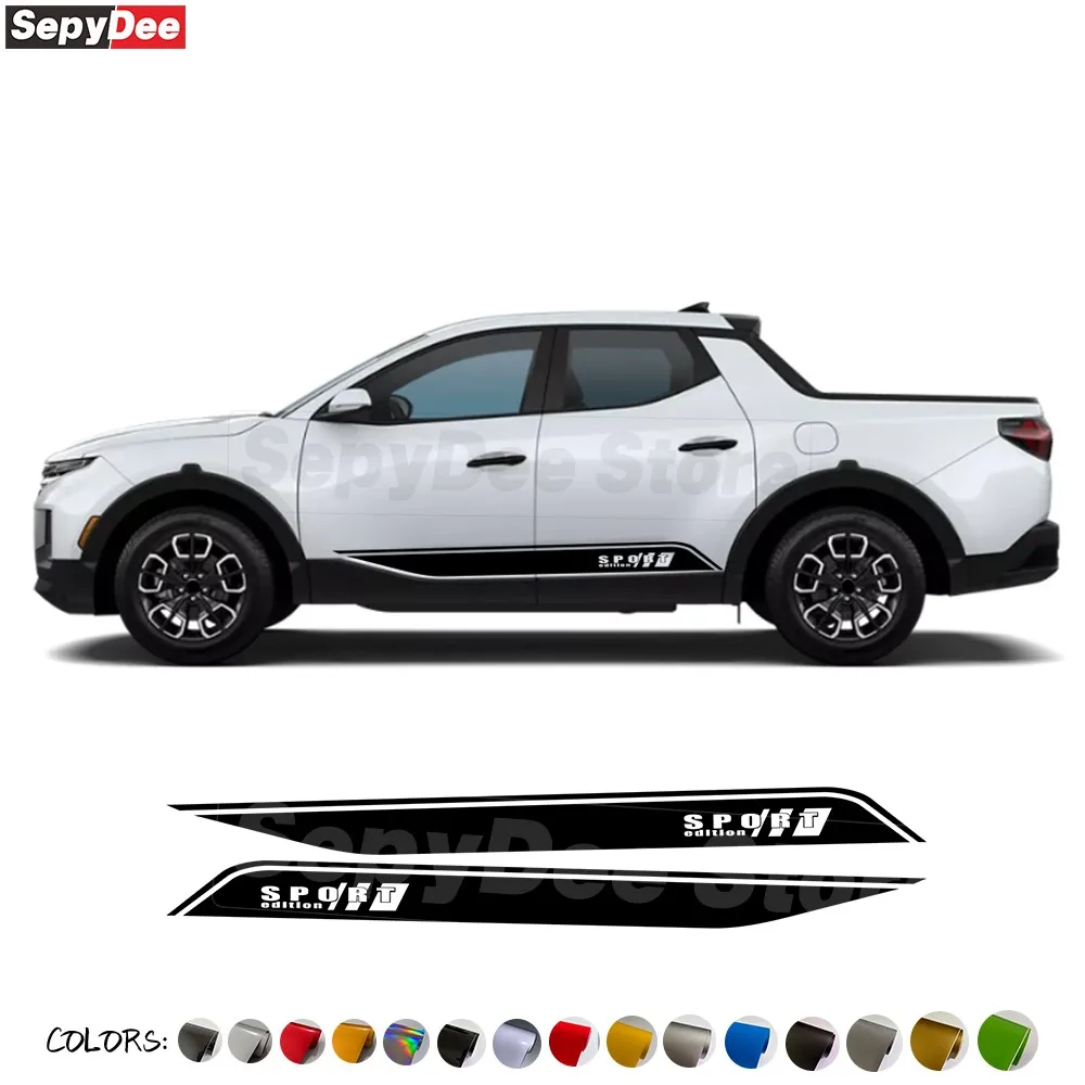 

2Pcs Sport Edition Car Body Side Stripes Stickers for Hyundai Santa Cruz Vinyl Decal