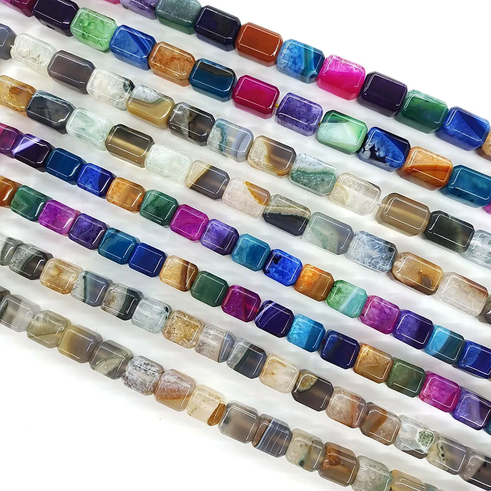 Sugar Cube Shape Agate Beads Natural Stone Healing Crystal Uruguayan Agate Gems Bead for Jewelry Making DIY Bracelet Accessories