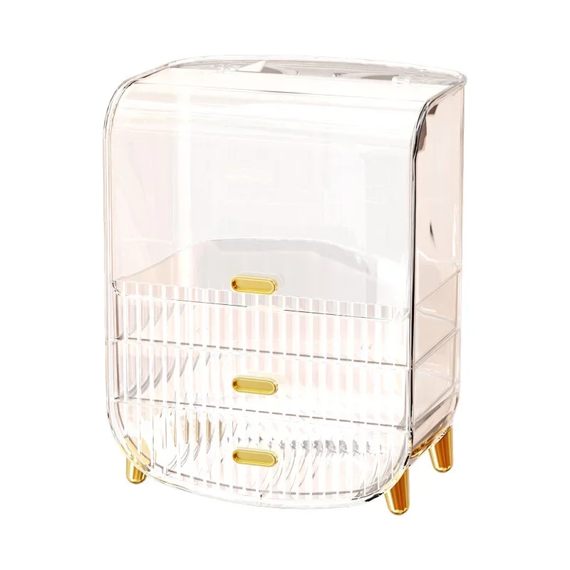 Cosmetics Storage Box Dustproof Skin Care Products Table Top Shelf Dresser Acrylic Mask Storage Large Capacity Makeup Organizer