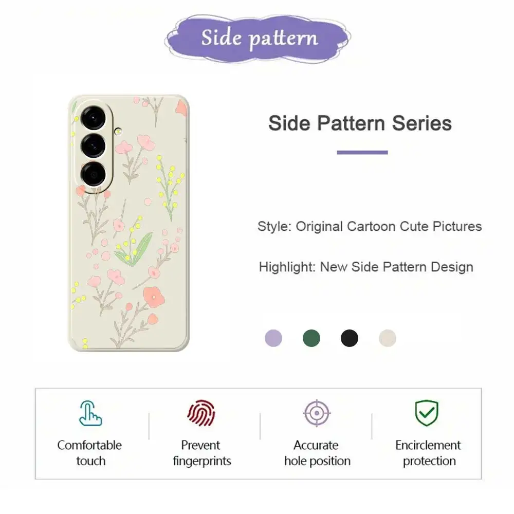 상큼한 꽃무늬 삼성 갤럭시 A56 A55 A54 A53 A52 5G A36 A26 A16 A06 A35 A25 A15 A34 A24 A14 A33 A32 A23 A13 폰 케이스 커버