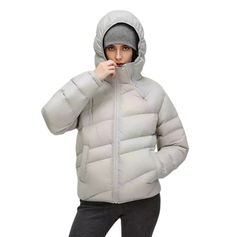 Women's High-end Down Cotton Jacket Winter Plus Size Women's Clothing Loose Fit Printed Warm Cotton Jacket Thickened Hooded