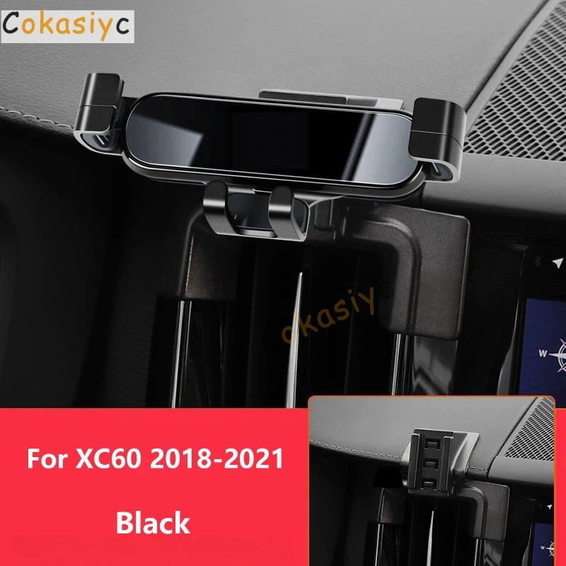 Car Accessories Mobile Phone Holder For Volvo XC60 2021 - 2018 Mounts Bracket GPS Stand Rotatable Support 3 Colors