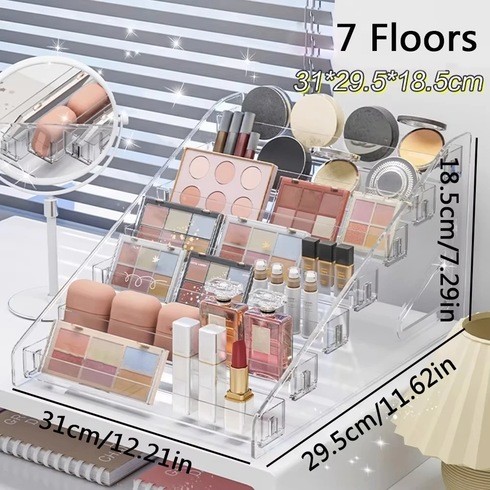 3/4/5/6/7 Layers Acrylic Nail Polish Display Rack Transparent Cosmetic Organizer Multi-layer Simple Mounting Rack Stand Holder