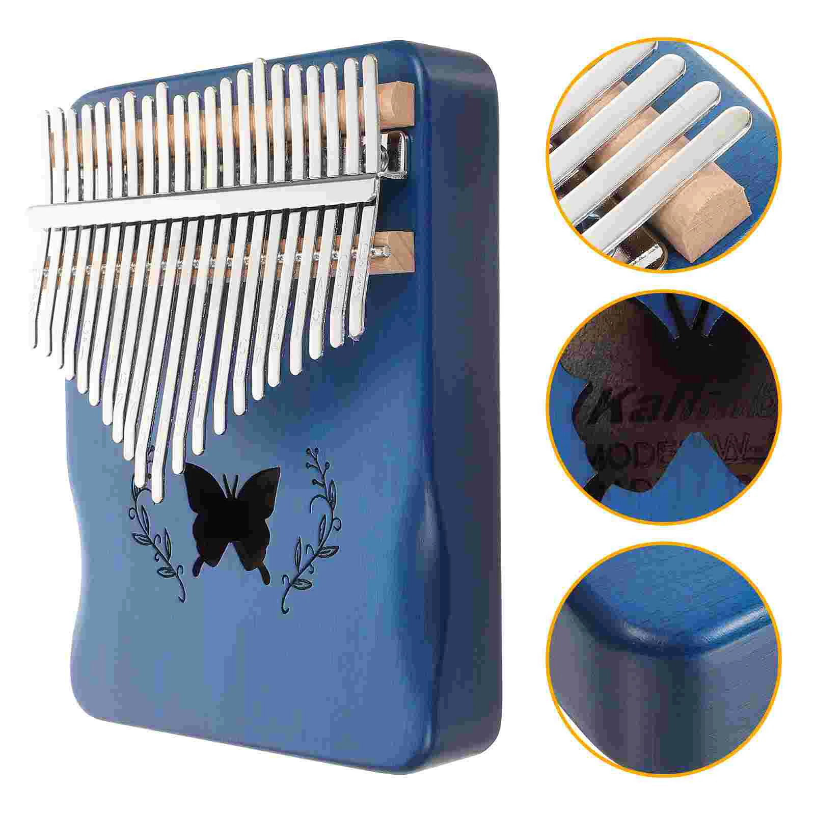 Delicate 21 Tone Thumb Piano Child Kalimba Wood Marimba Musical Wooden Square Mbira