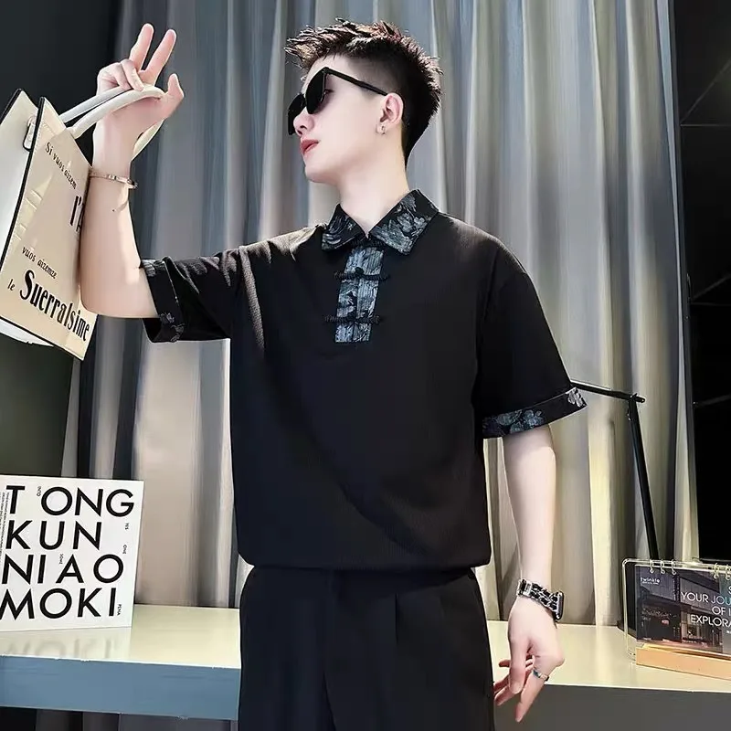 2026 New Chinese Short Sleeved Polo T Shirt Shirts for Men Summer Men's Casual T-shirt Streetwear