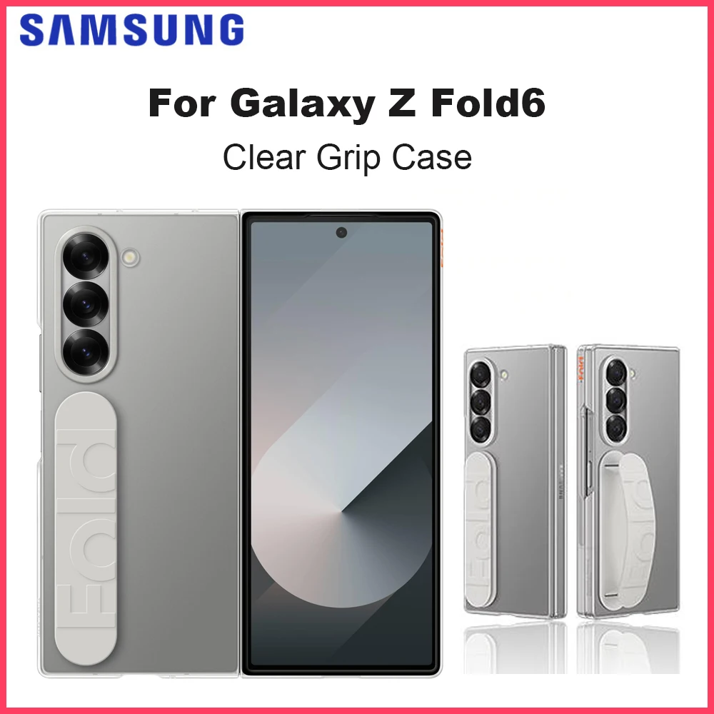 

Original Samsung Clear Case With Grip For Galaxy Z Fold6 Clear Grip case Smartphone Cover Transparent Shockproof EF-QF956