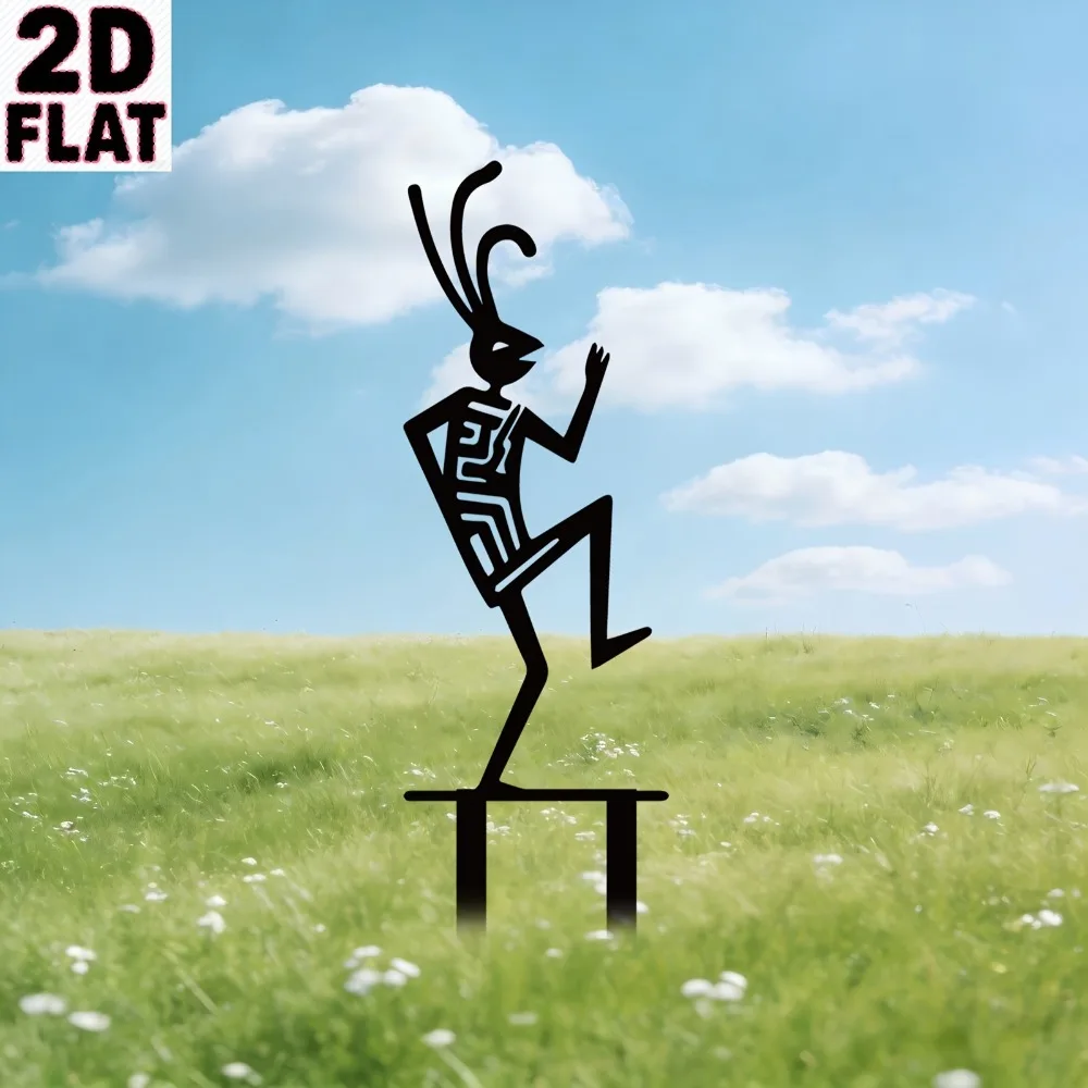 CIFBUY Iron Wall Art Kokopelli Metal Garden Stake Southwestern Retro Yard Decor Lawn Ornament Ground Statue