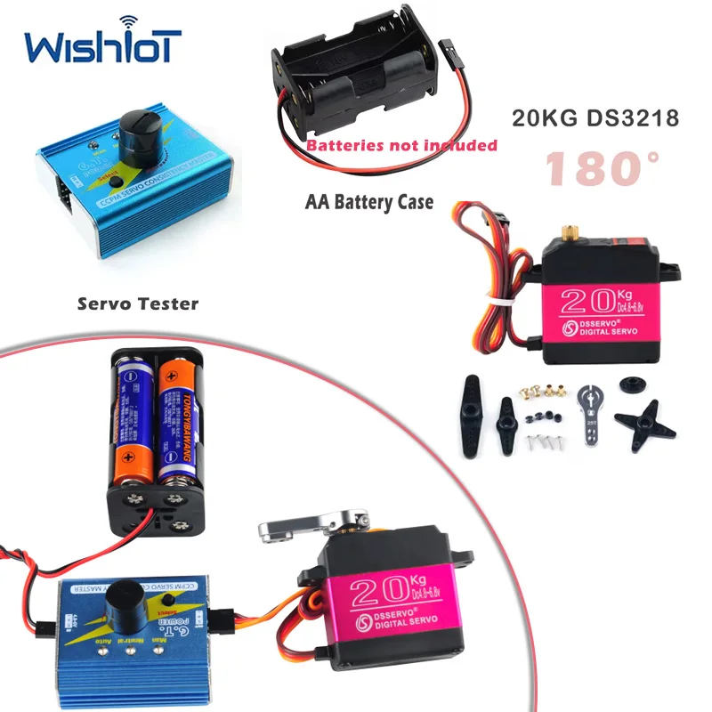 Aluminum Digital Servo Tester RC Controller Servos Checker Compatible 4 AA Battery Box Servo DIY Parts