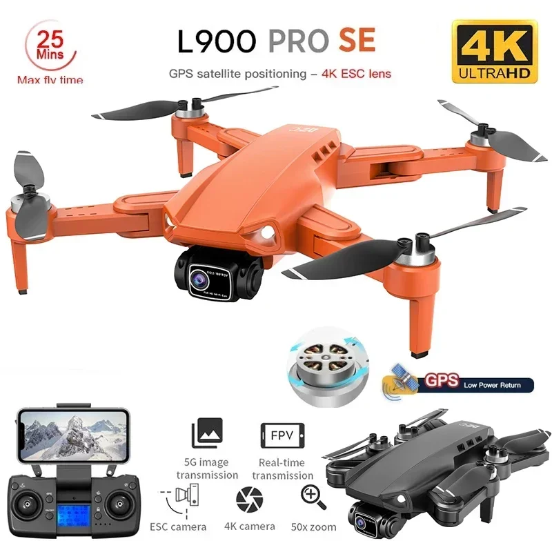 NEW L900 Pro SE GPS Drone Profesional 4K HD 5G WIFI FPV Camera Quadcopter With Brushless Motor RC Mini Drones For Children Toys