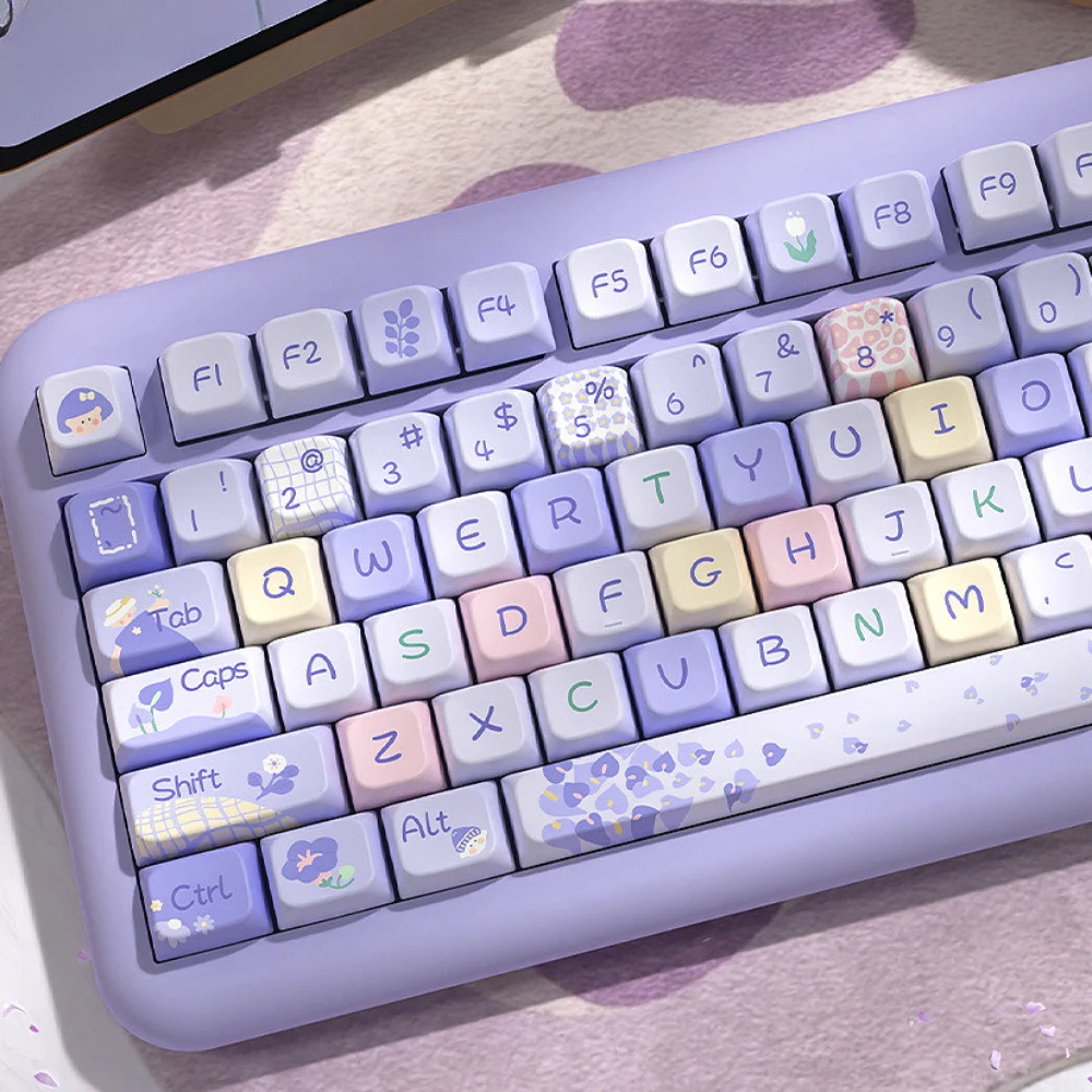 

Flower Girl PBT Keycaps MDA Height Personalized Girl Creative for 60/84/98/108 Mechanical Keyboards