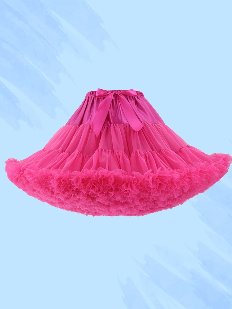 

Pink Cake Skirt Long Tulle f-length Beautiful Adult Women's Faion Sweet Sle High-waist Polyester Nylon Gored Skirt